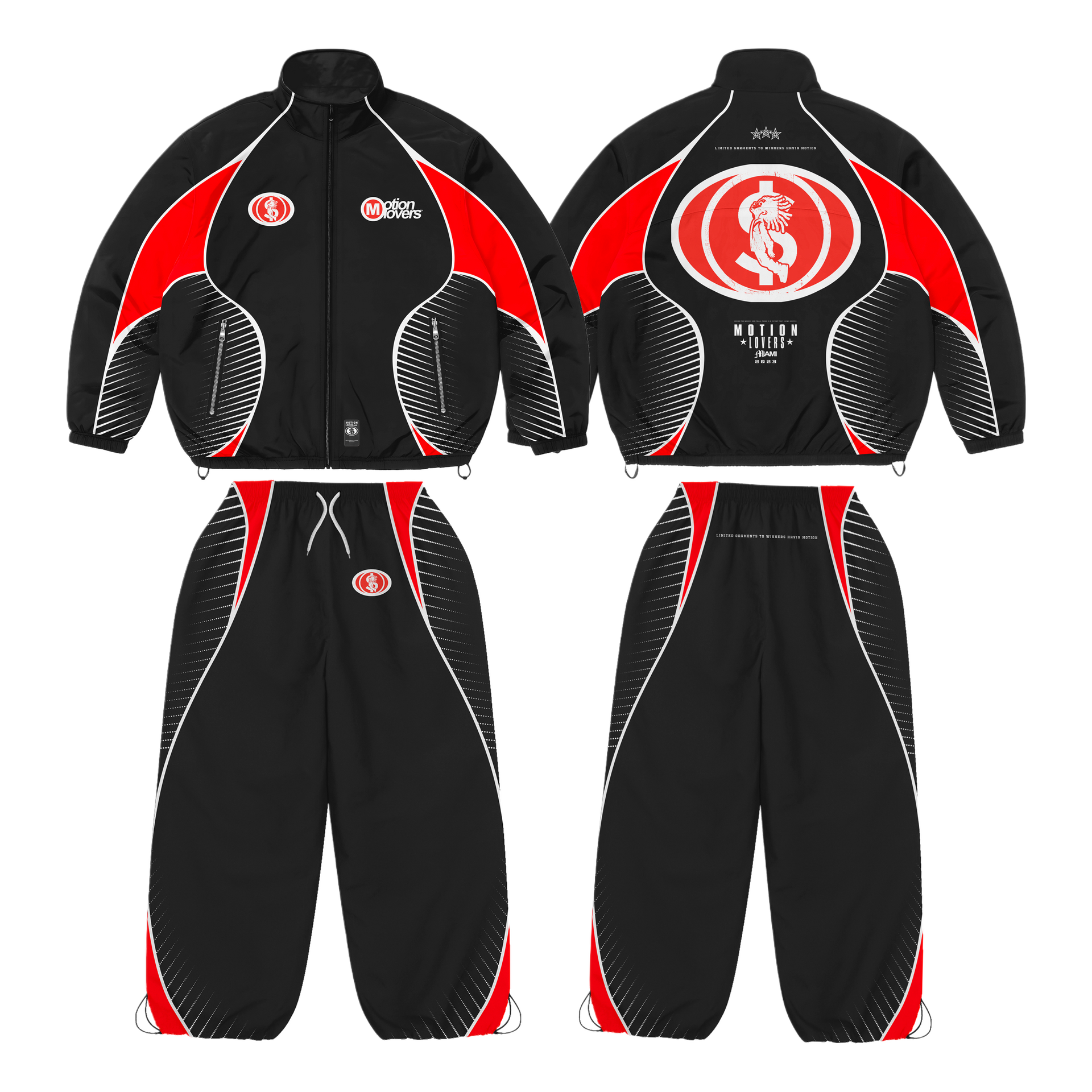 Motionlovers Red Velocity Windbreaker Set