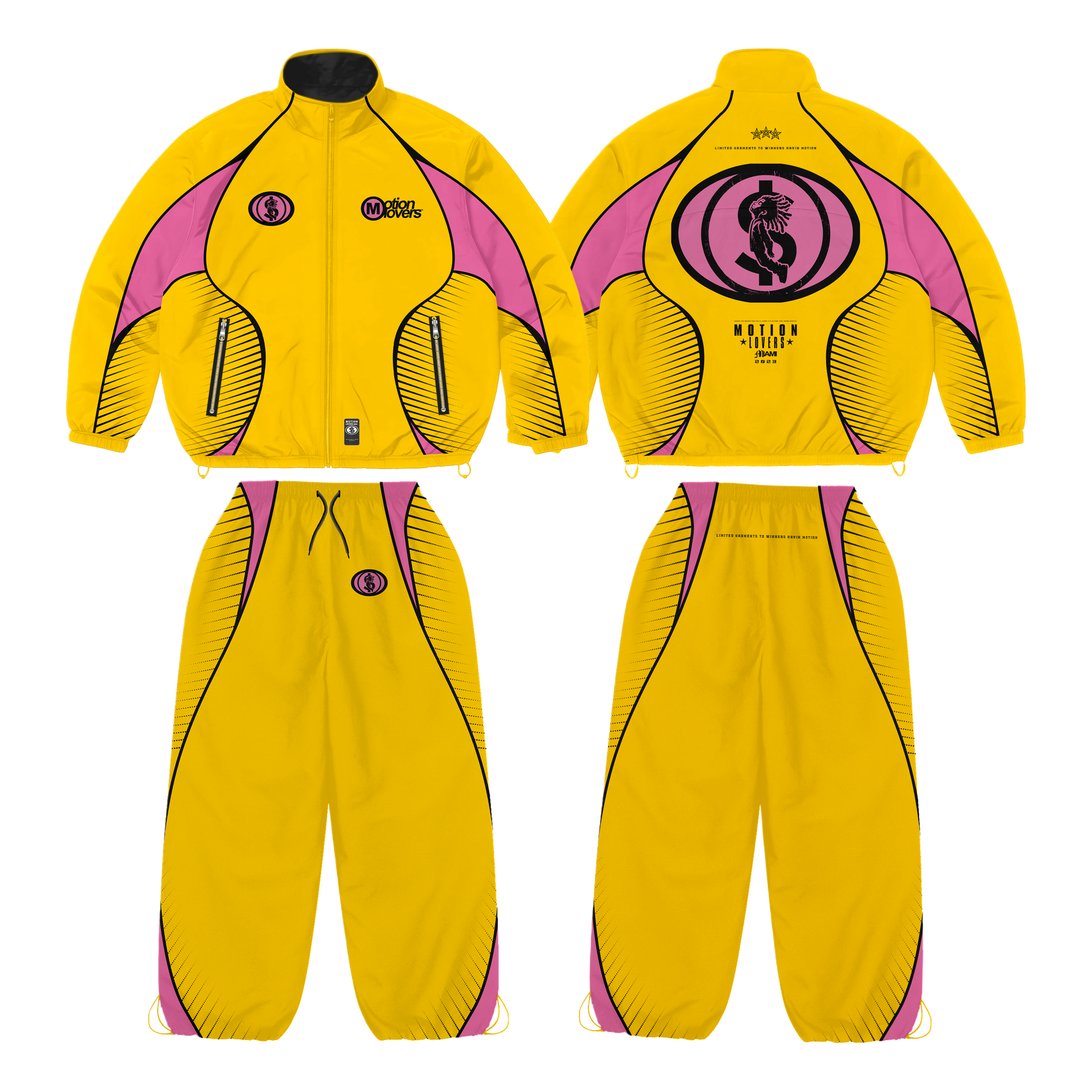 Motionlovers Yellow Velocity Windbreaker Set