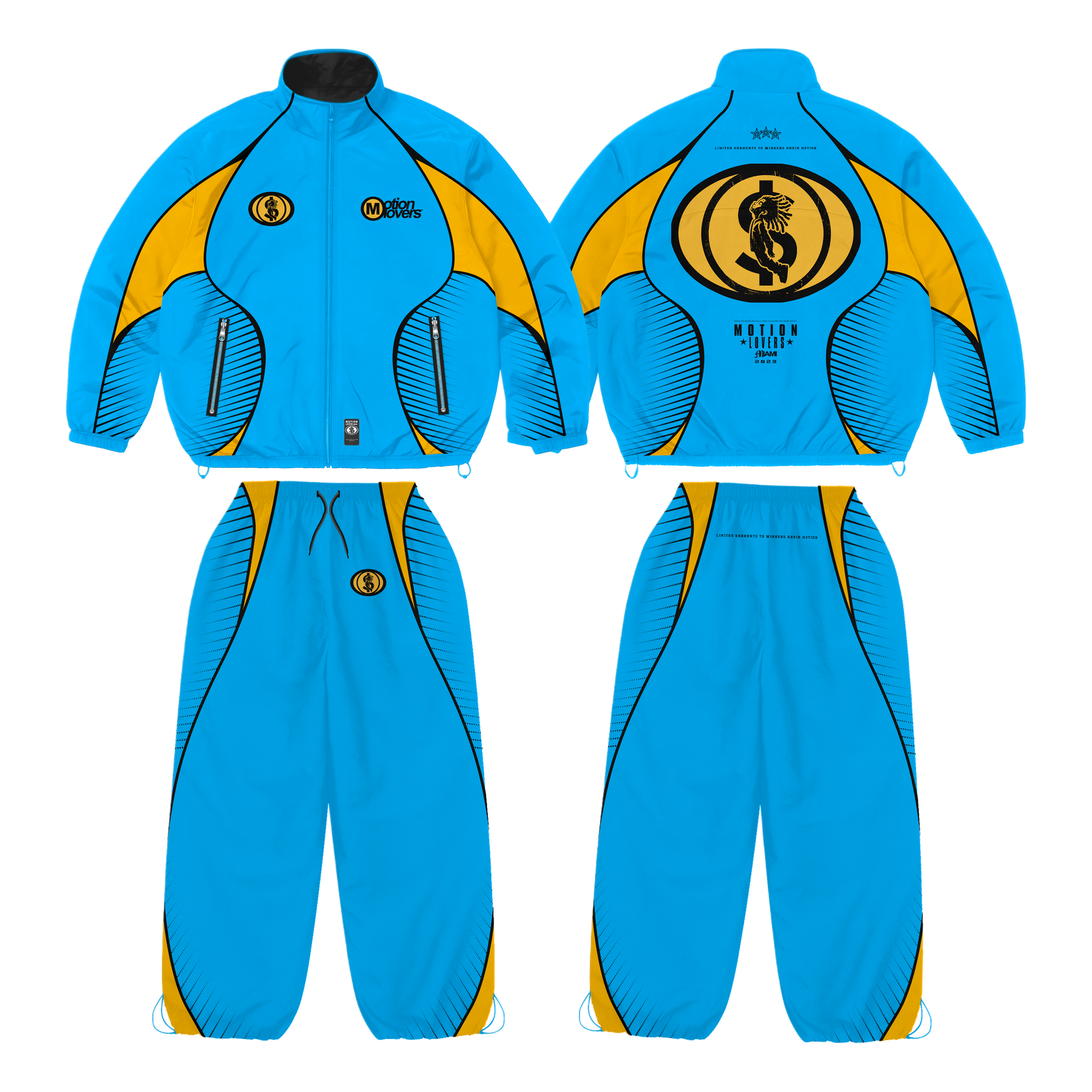 Motionlovers Blue Velocity Windbreaker Set